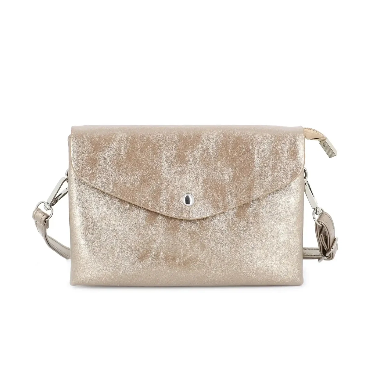 Sac bandoulière femme irisé rabat or – Image 2