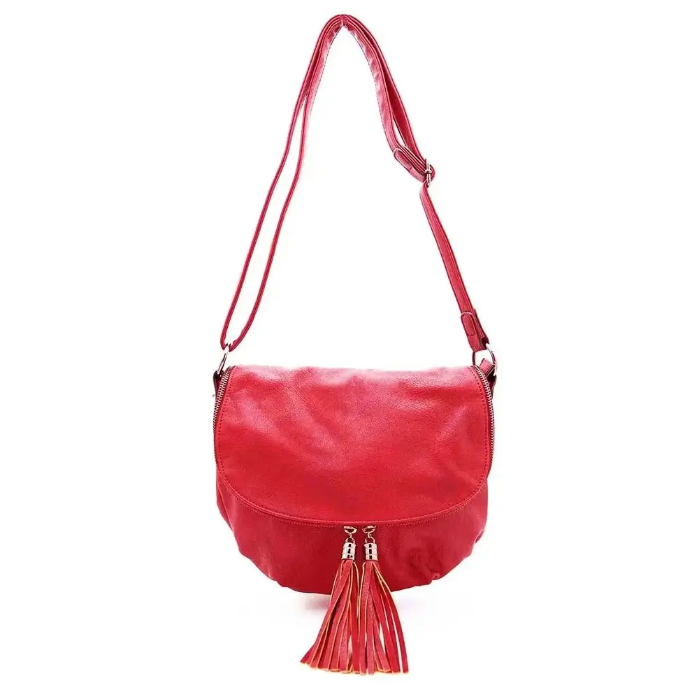 Sac bandoulière femme franges s rouge – Image 3