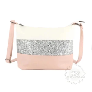sac bandoulière paillettes femme multicolore rose