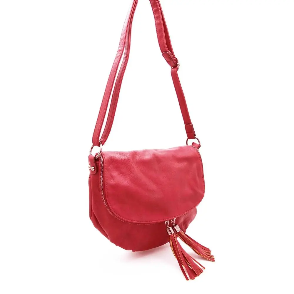Sac bandoulière femme franges s rouge – Image 4