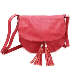 Sac bandoulière femme franges s rouge