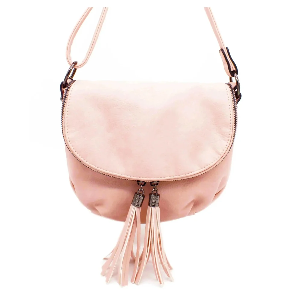 Sac bandoulière femme franges s rose – Image 2