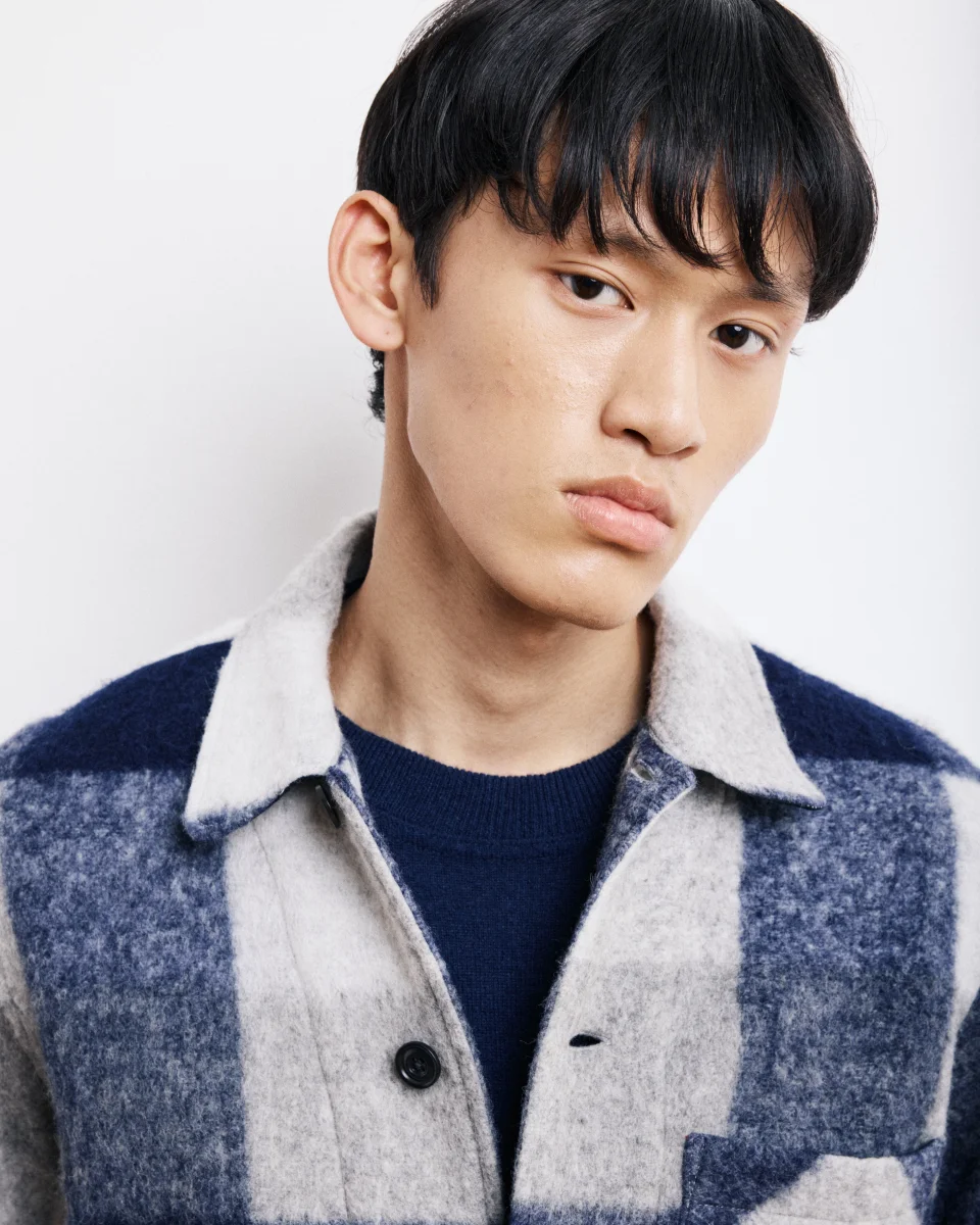 Veste Homme en Laine à Carreaux Bleu Marine Perry – Image 4