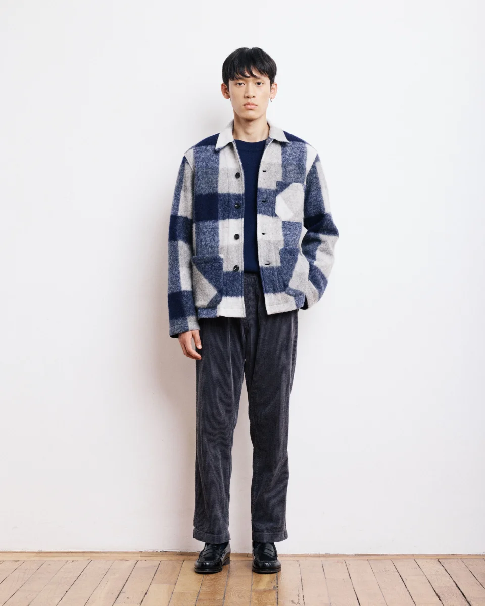 Veste Homme en Laine à Carreaux Bleu Marine Perry – Image 5