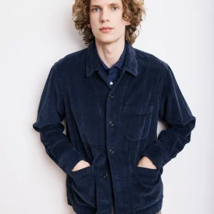 Veste Homme en velours cotelé seersucker Bleu Marine Petty