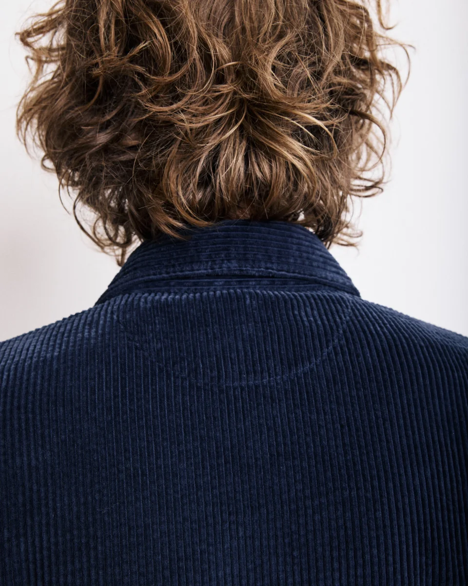 Veste Homme en velours cotelé seersucker Bleu Marine Petty – Image 4