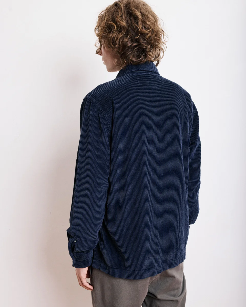 Veste Homme en velours cotelé seersucker Bleu Marine Petty – Image 6