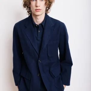 Veste Homme en Moleskine de Coton Bleu Marine Joey