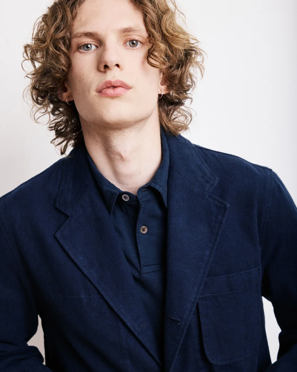 Veste Homme en Moleskine de Coton Bleu Marine Joey – Image 4