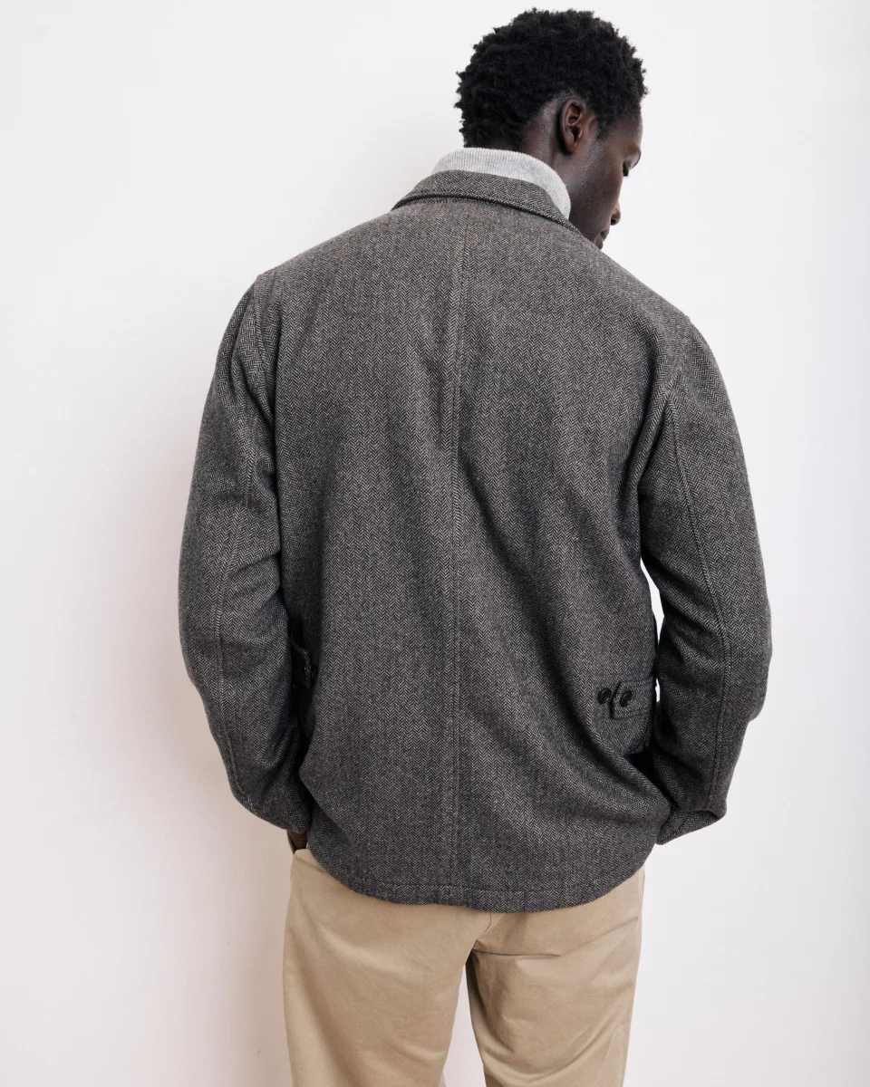 Veste Homme en Laine à Chevrons Beige Joey – Image 4