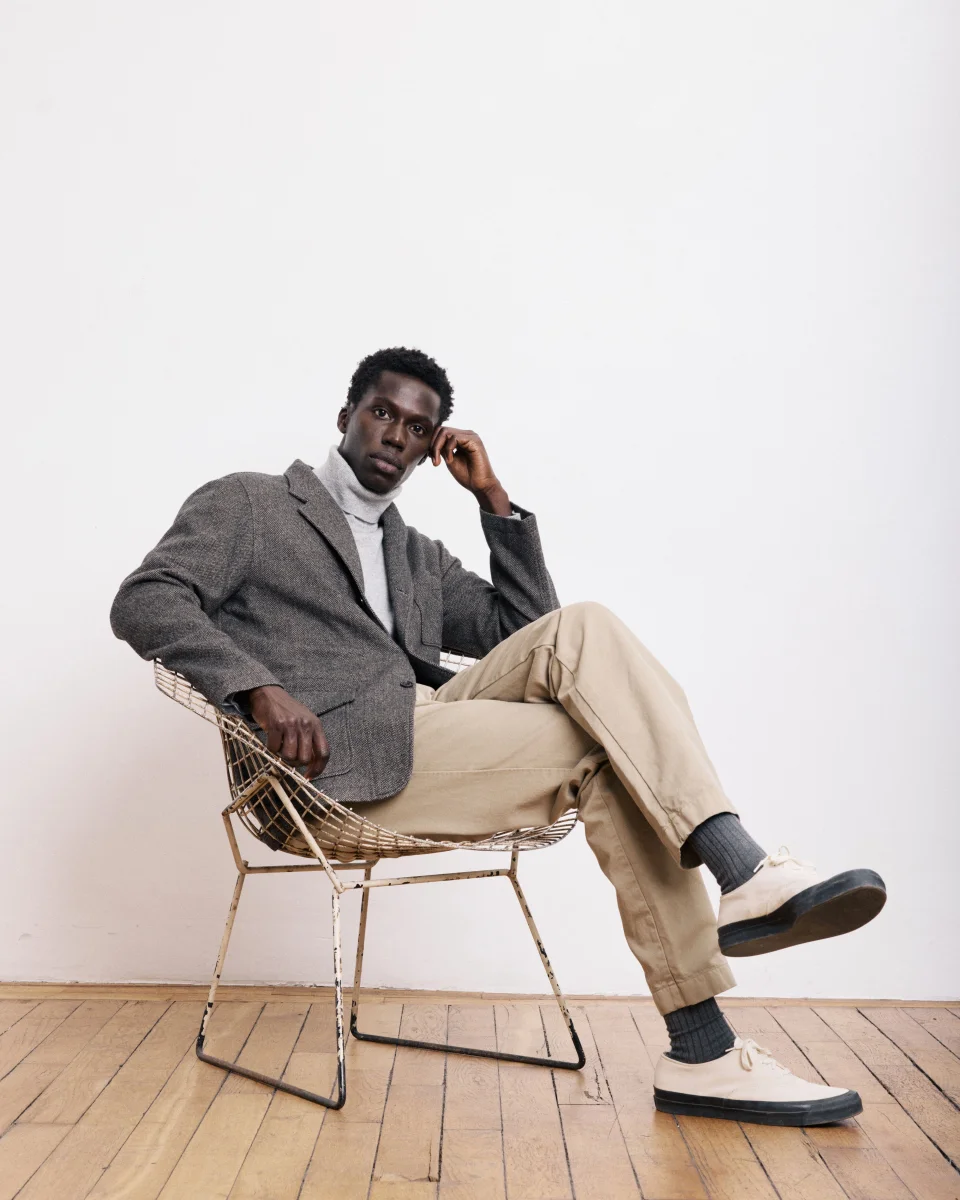 Veste Homme en Laine à Chevrons Beige Joey – Image 5