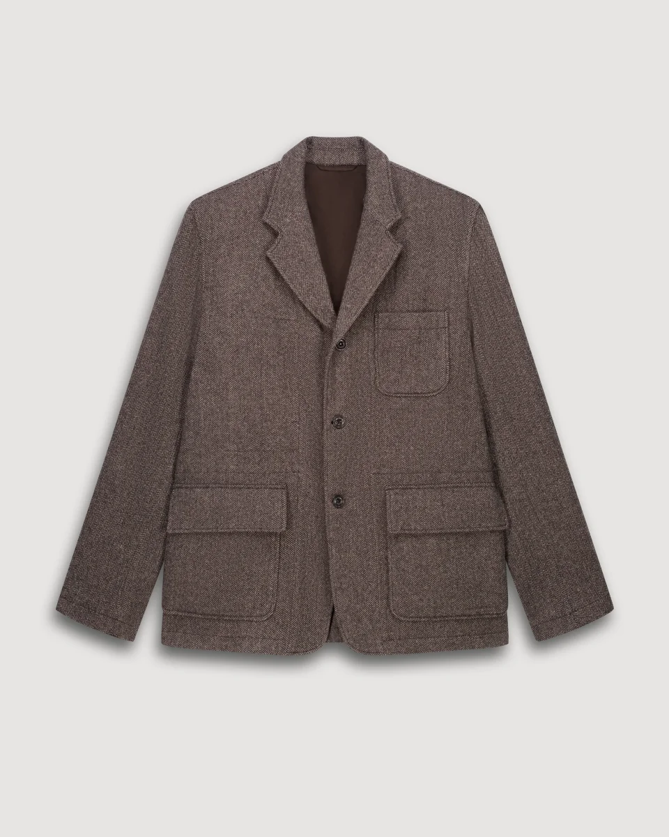 Veste Homme en Laine à Chevrons Beige Joey – Image 7