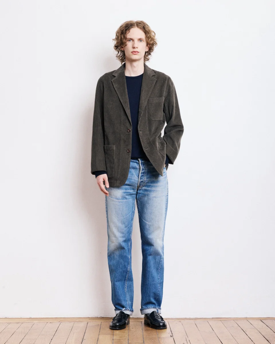 Veste Homme en Velours Côtelé Vert Olive Jonny – Image 5