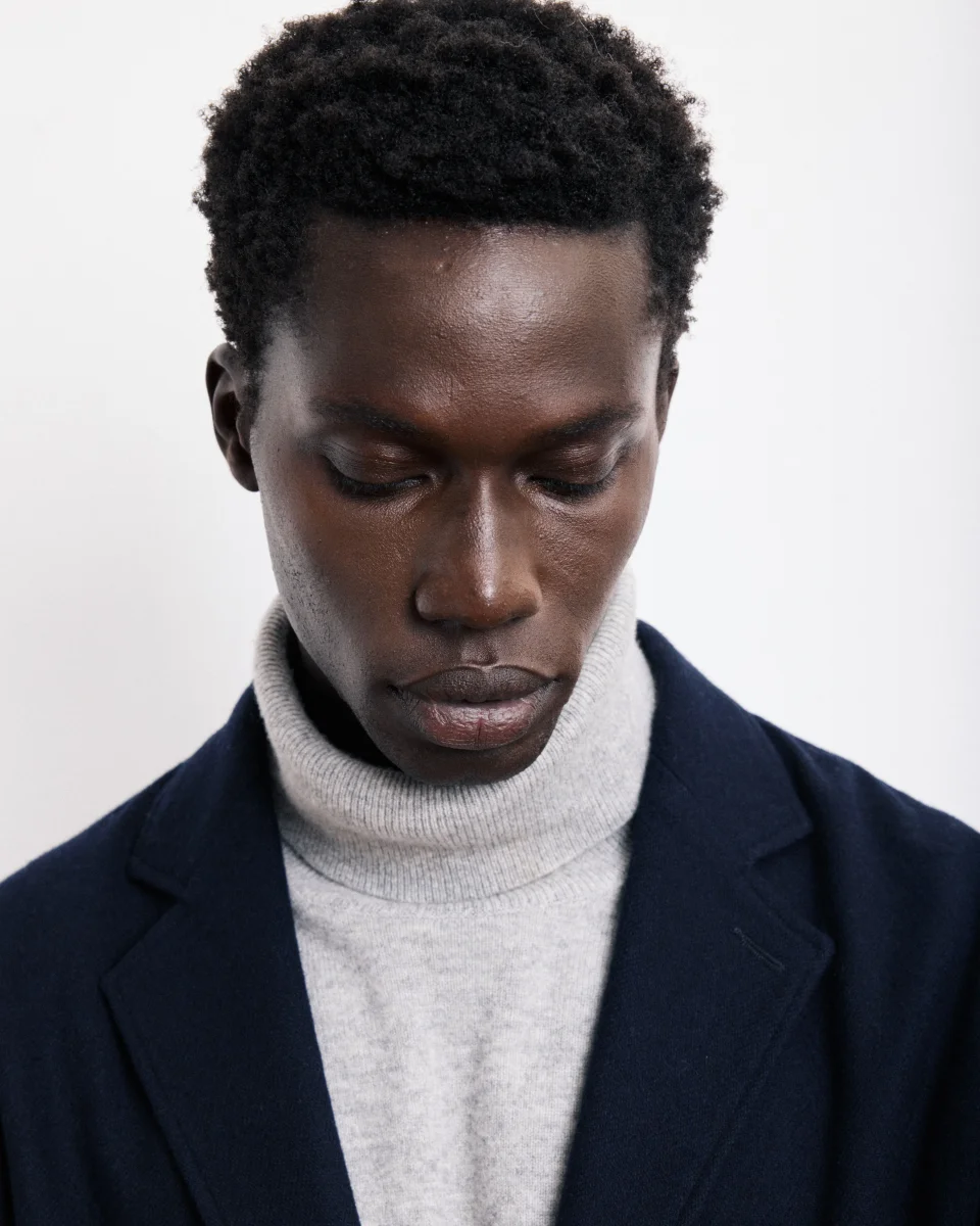 Veste Homme en Flanelle de Laine Bleu Marine Jonny – Image 4