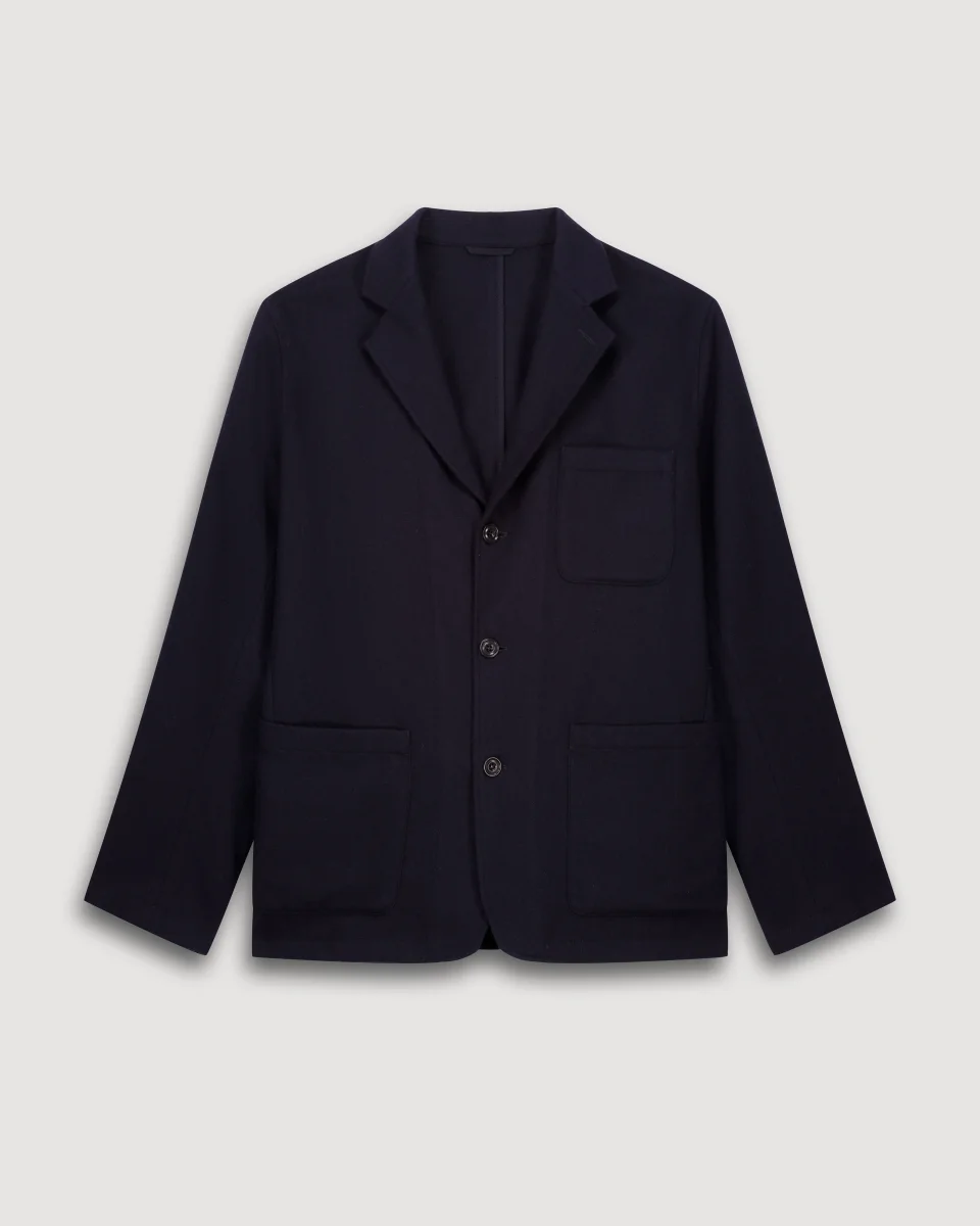 Veste Homme en Flanelle de Laine Bleu Marine Jonny – Image 7