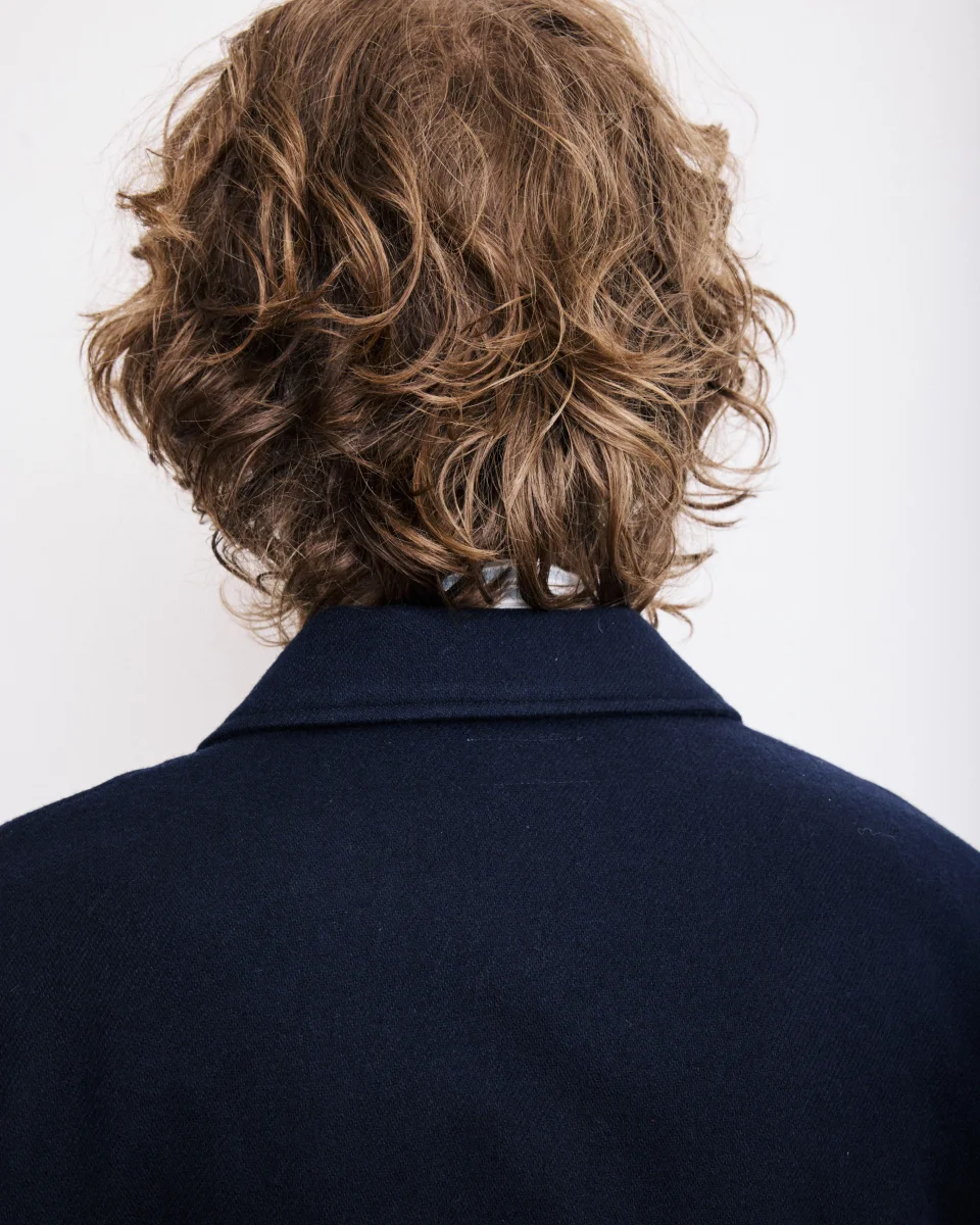 Veste Homme en Flanelle de Laine Bleu Marine Day – Image 6