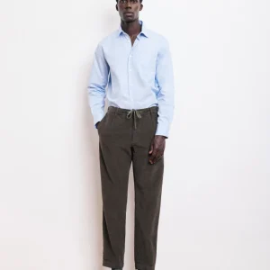 Pantalon Homme en Velours Côtelé Vert Olive Tanker