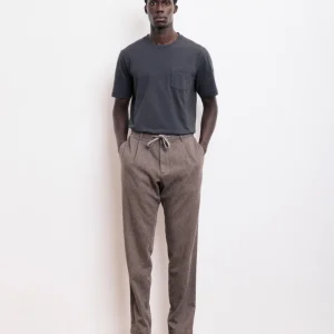 Pantalon Homme en Flanelle de Laine Taupe Tanker