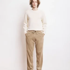 Pantalon Homme en velours cotelé seersucker Beige Joggy