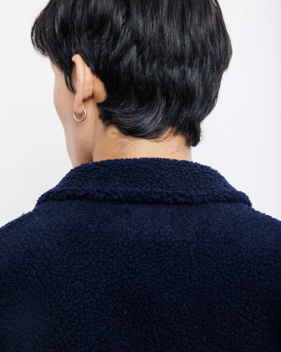 Veste Homme en Sherpa Bleu Marine Utility – Image 5