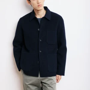Veste Homme en Laine Double Face Bleu Marine Jay