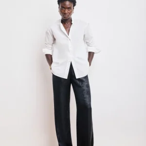 Pantalon Femme en Lamé Noir Plaisance