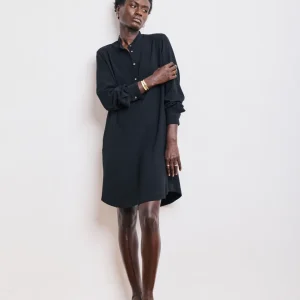 Robe Femme en Crêpe Noir Rox