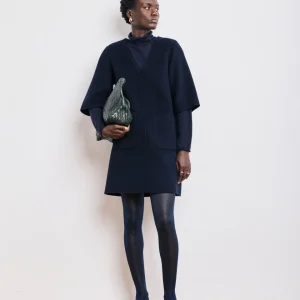 Robe Femme en Laine Double Face Bleu Marine Reja