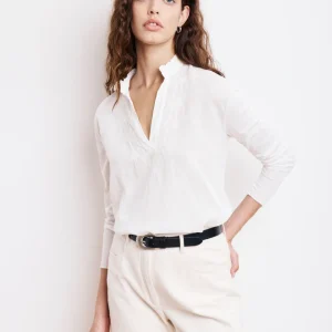 T-Shirt Femme en Coton Bi-Matière Ecru Turgan