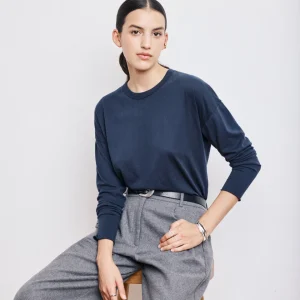 T-Shirt Femme en Coton & Modal Bleu Nuit Tarmac