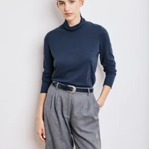 T-Shirt Femme en Coton & Modal Bleu Nuit Typic