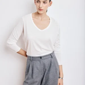 T-Shirt Femme en Coton & Modal Ecru Tibet