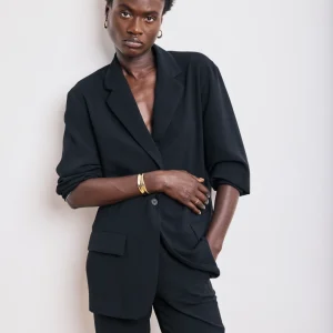 Veste Femme en Crêpe Noir Victo