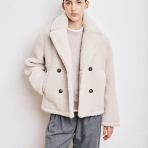 Manteau Femme en Sherpa Ecru Vegas