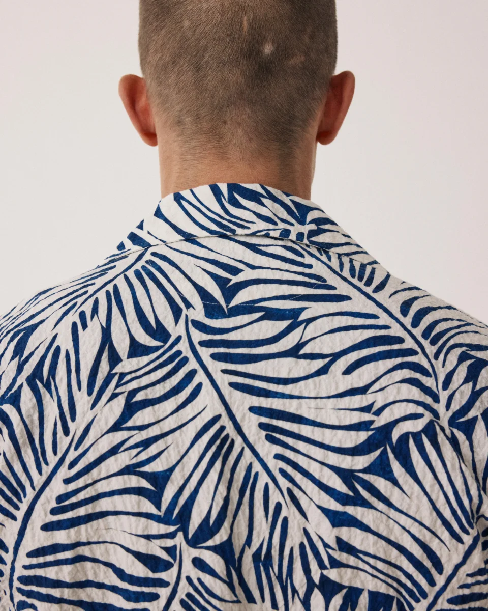 Veste Homme en Coton Imprimé Tropical Bleu Perry – Image 6