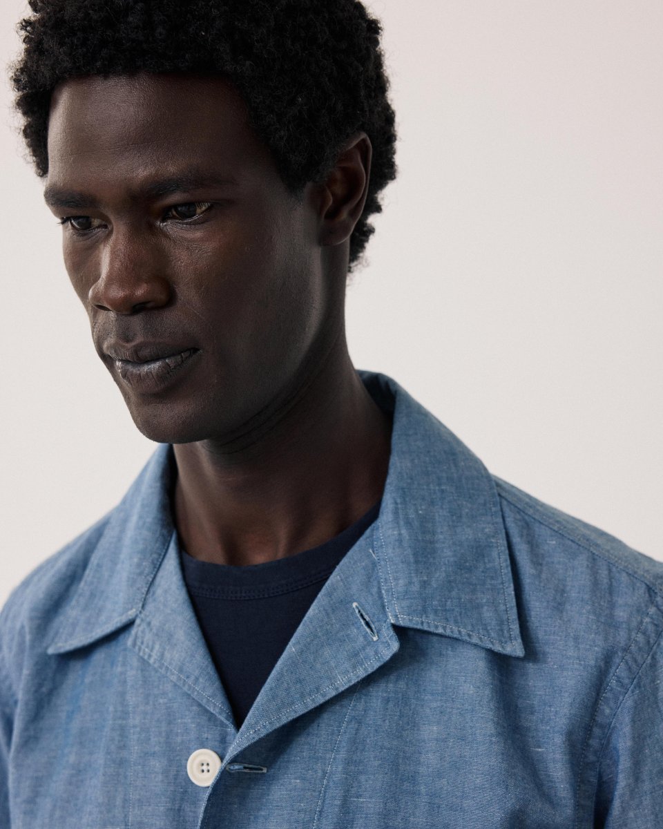 Veste Homme en Chambray de Lin & Coton Chambray Perry – Image 5