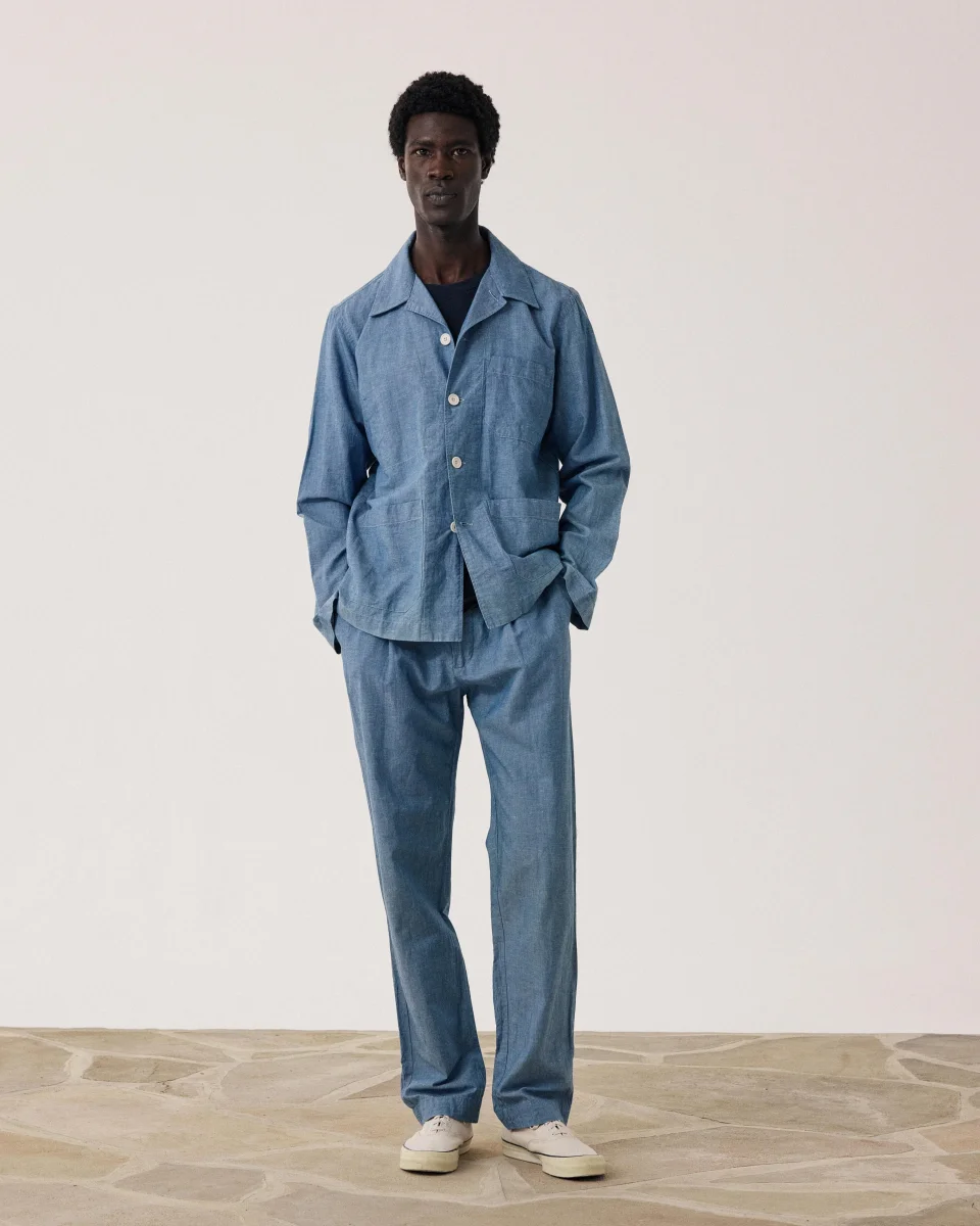 Veste Homme en Chambray de Lin & Coton Chambray Perry – Image 3