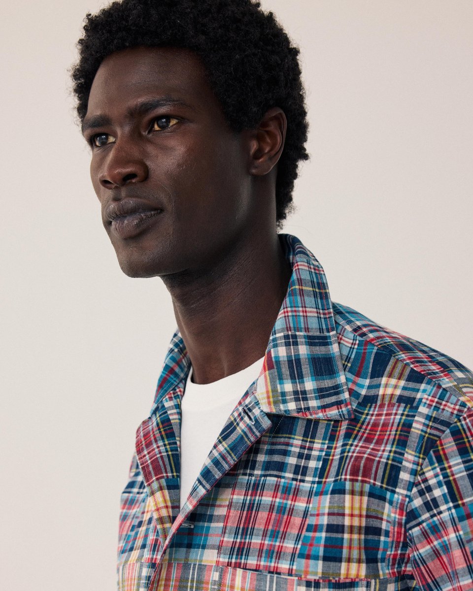 Veste Homme en Coton à Carreaux Bleu & Rouge Perry – Image 5