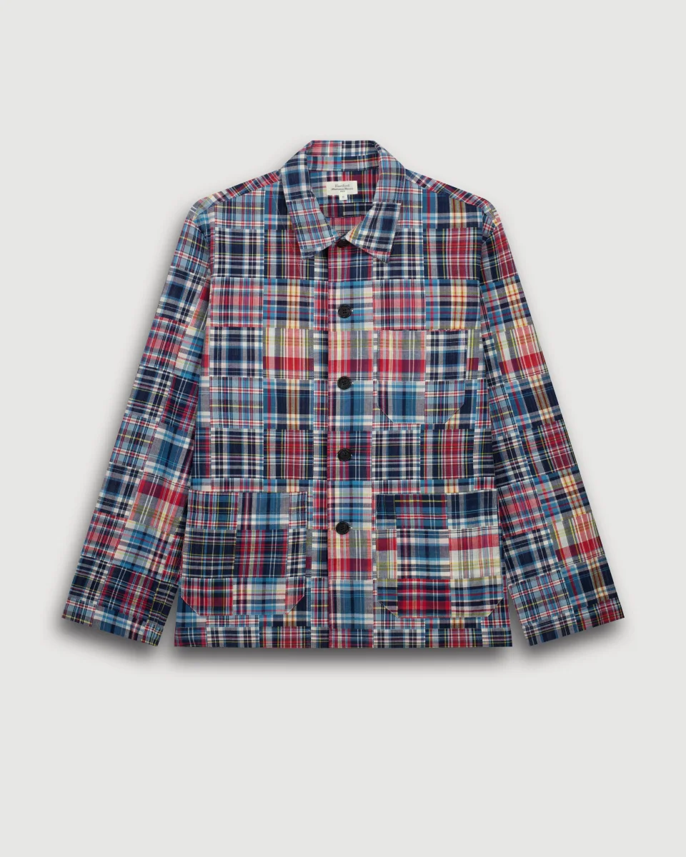 Veste Homme en Coton à Carreaux Bleu & Rouge Perry – Image 4