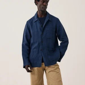 Veste Homme en Lin Bleu Marine Perry