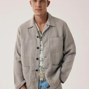 Veste Homme en Lin Vert Sauge Perry