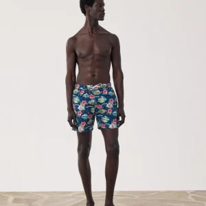 Maillot Homme Imprimé Hawaï Bleu Marine Swim