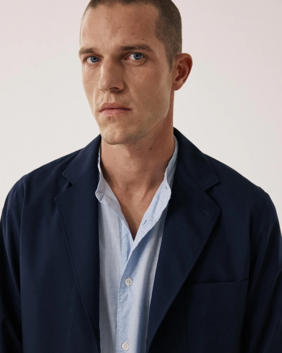 Veste Homme en Laine & Coton Bleu Marine Jonbee – Image 5