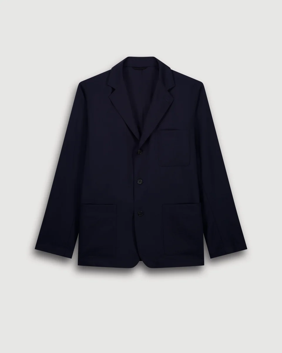 Veste Homme en Laine & Coton Bleu Marine Jonbee – Image 4