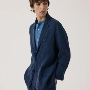 Veste Homme en Lin Bleu Marine Jobby