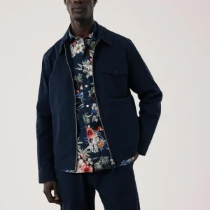 Blouson Homme en Seersucker Bleu Marine Danny