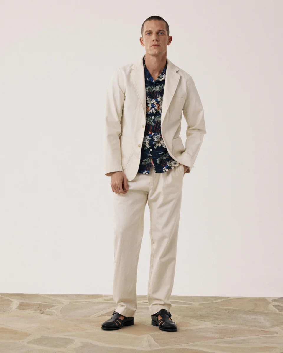 Veste Homme en Coton à Chevrons Ecru Jules – Image 3