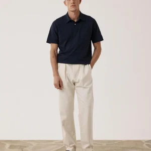 Pantalon Homme en Coton à Chevrons Ecru Trunk