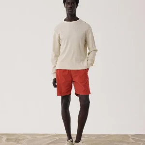 Short Homme en Velours Côtelé Rouge Jog