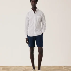 Short Homme en Lin Bleu Marine Joggy